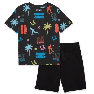 Conjunto de niño de punto con estampado urbano