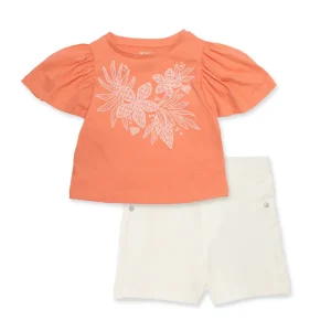 Conjunto de niña de punto con mangas abullonadas