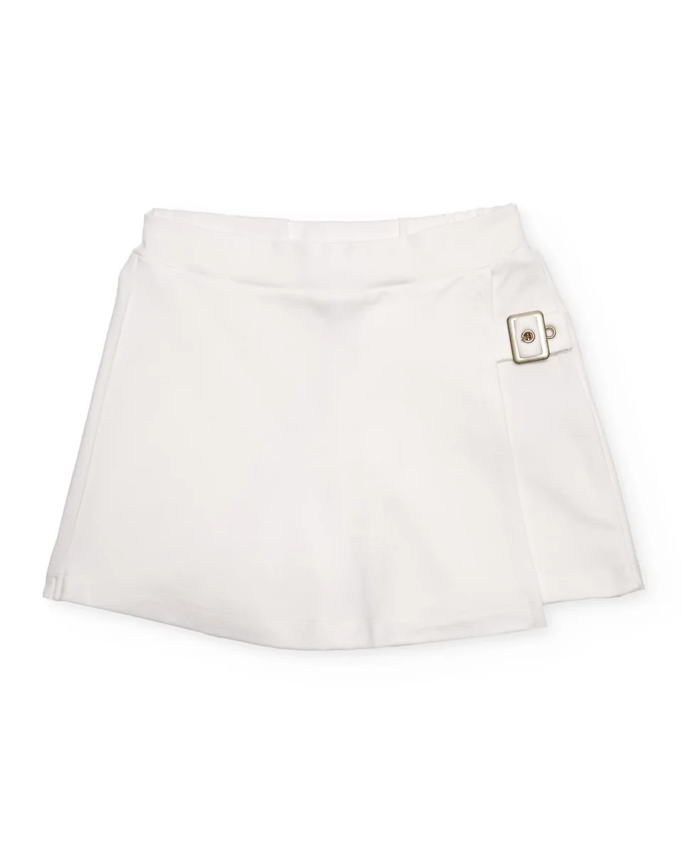 Falda pantalón de niña de punto con hebilla decorativa - Imagen 2