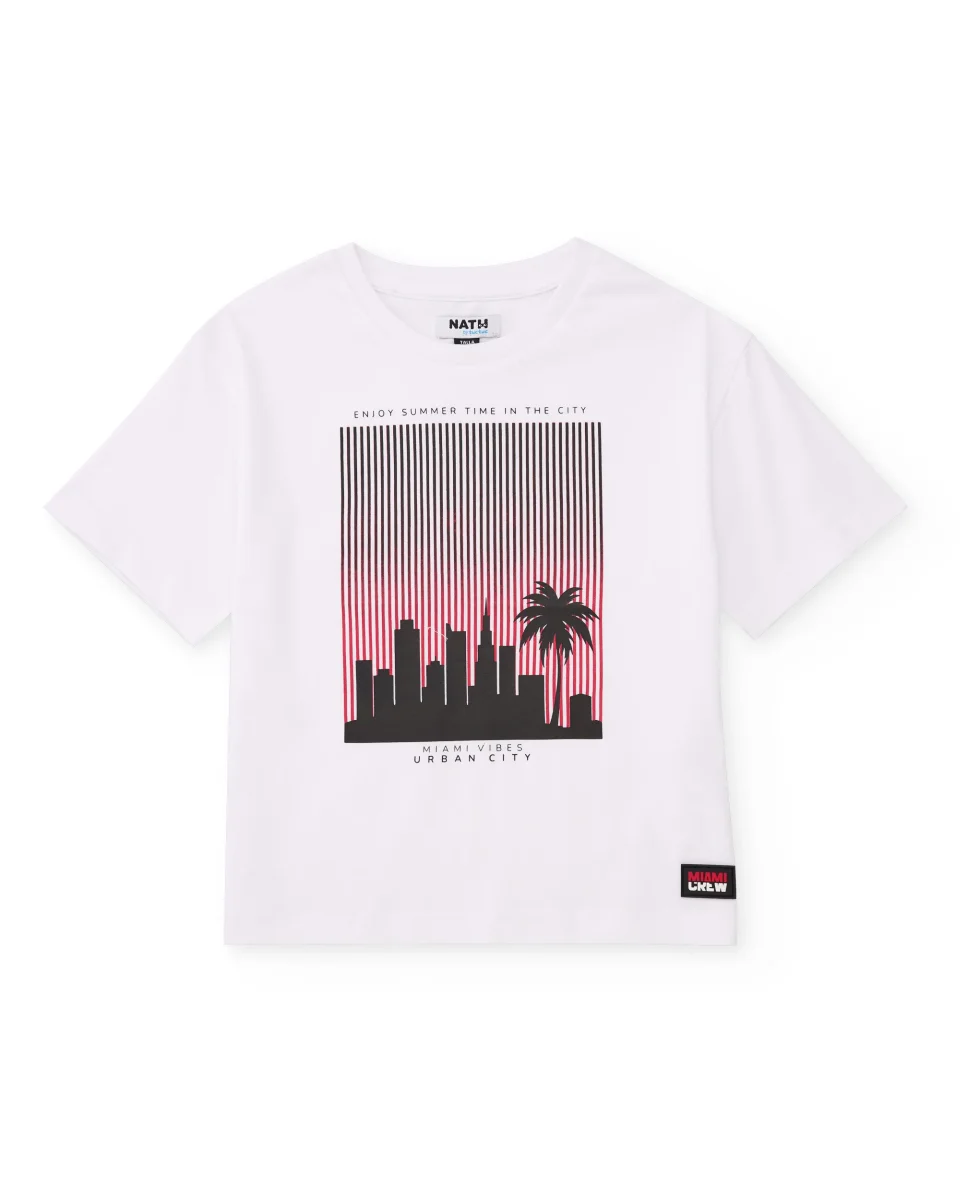 Camiseta de niño de punto y estampado con contraste - Imagen 3