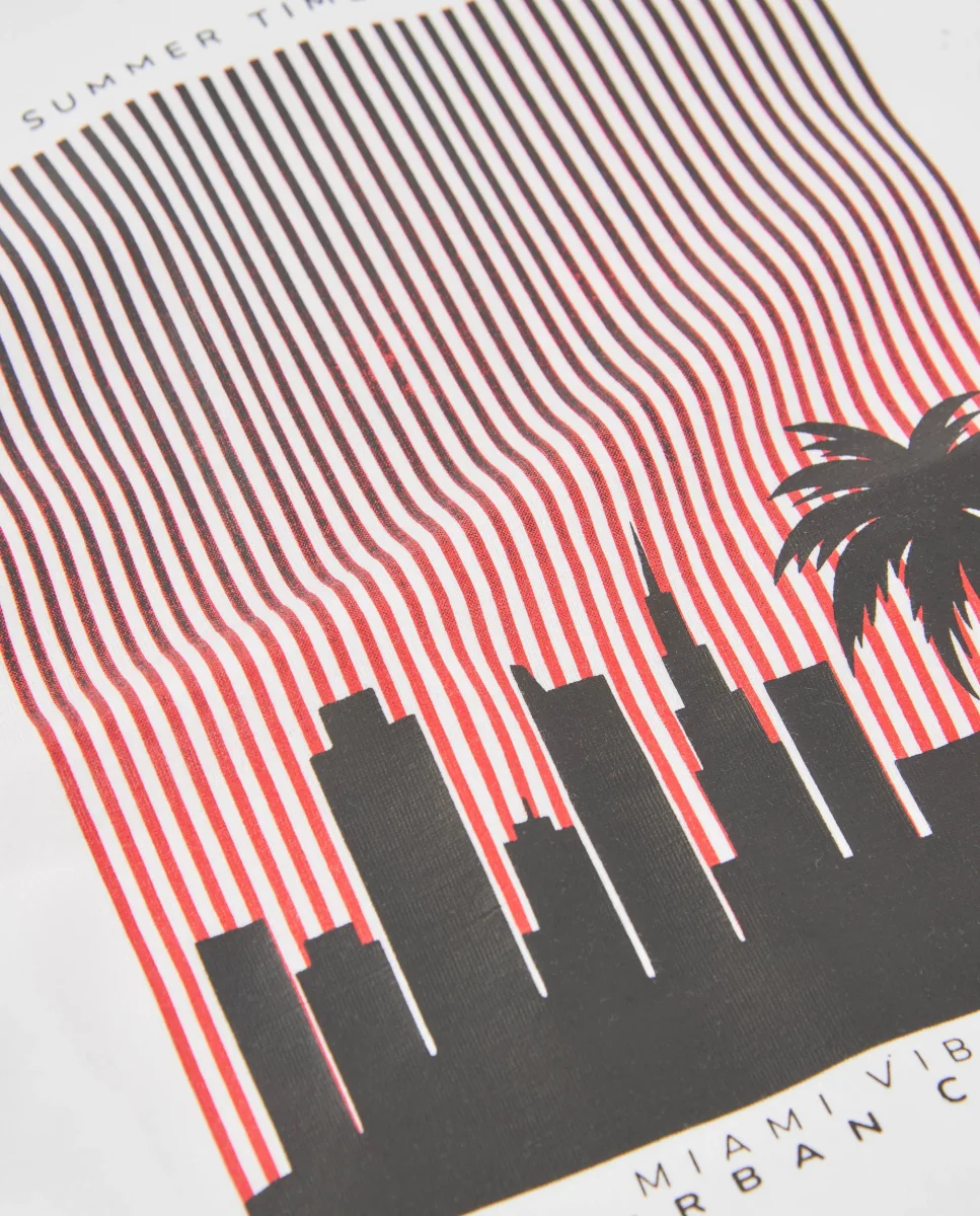 Camiseta de niño de punto y estampado con contraste - Imagen 6