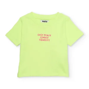 Camiseta de niña de punto con tejido acanalado