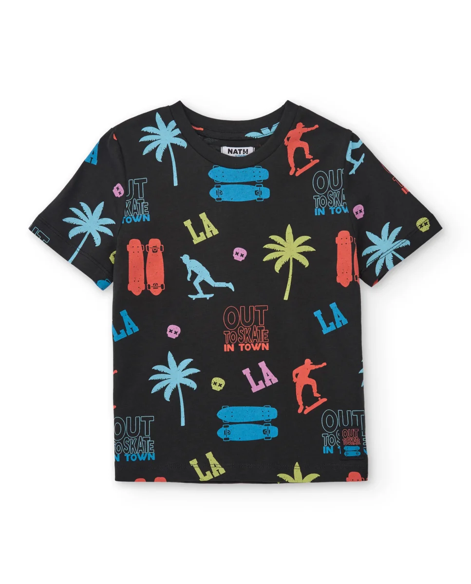 Camiseta de niño de punto con diseño urbano