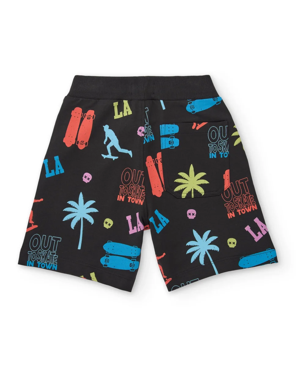 Bermuda de niño de punto con motivos urbanos - Imagen 3