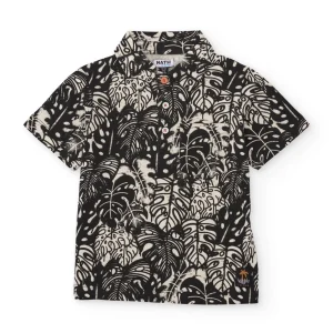 Polo de niño de punto con estampado integral