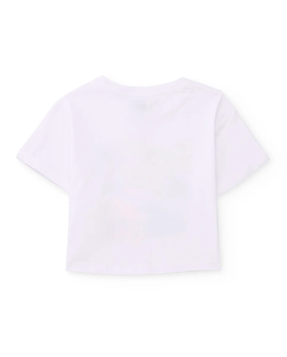 Camiseta de niña de punto con diseño tropical - Imagen 3
