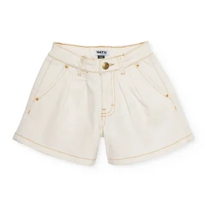 Short de niña de plana con tejido denim