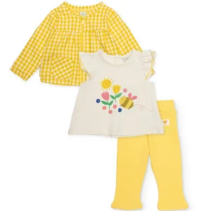 Conjunto de recién nacido de punto de tres piezas