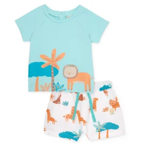 Conjunto de recién nacido de punto y estampado león