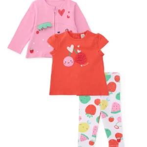 Conjunto de recién nacido de punto de tres piezas