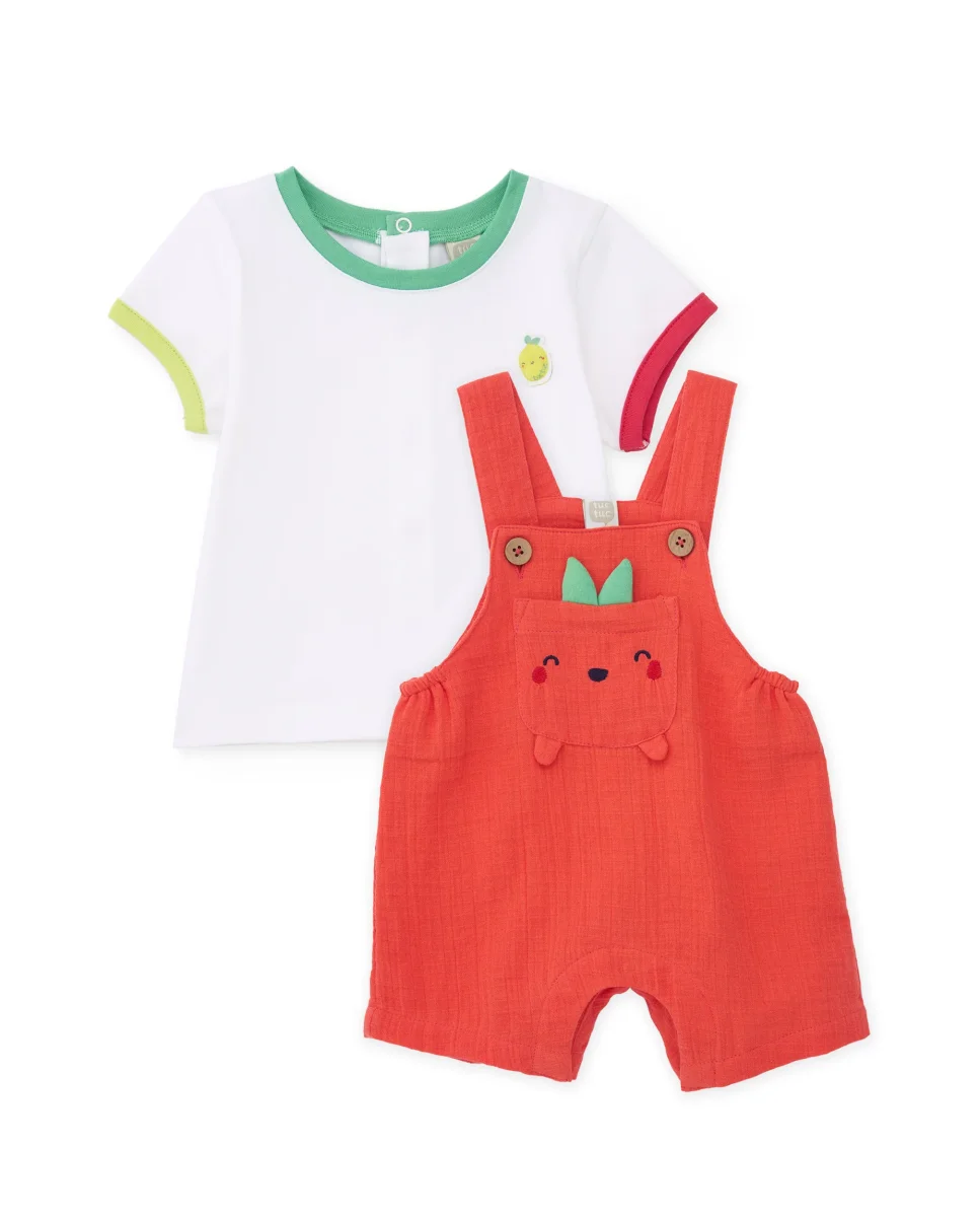 Conjunto de recién nacido de punto y bolsillo frontal de fruta - Imagen 3