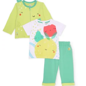 Conjunto de recién nacido de punto de tres piezas