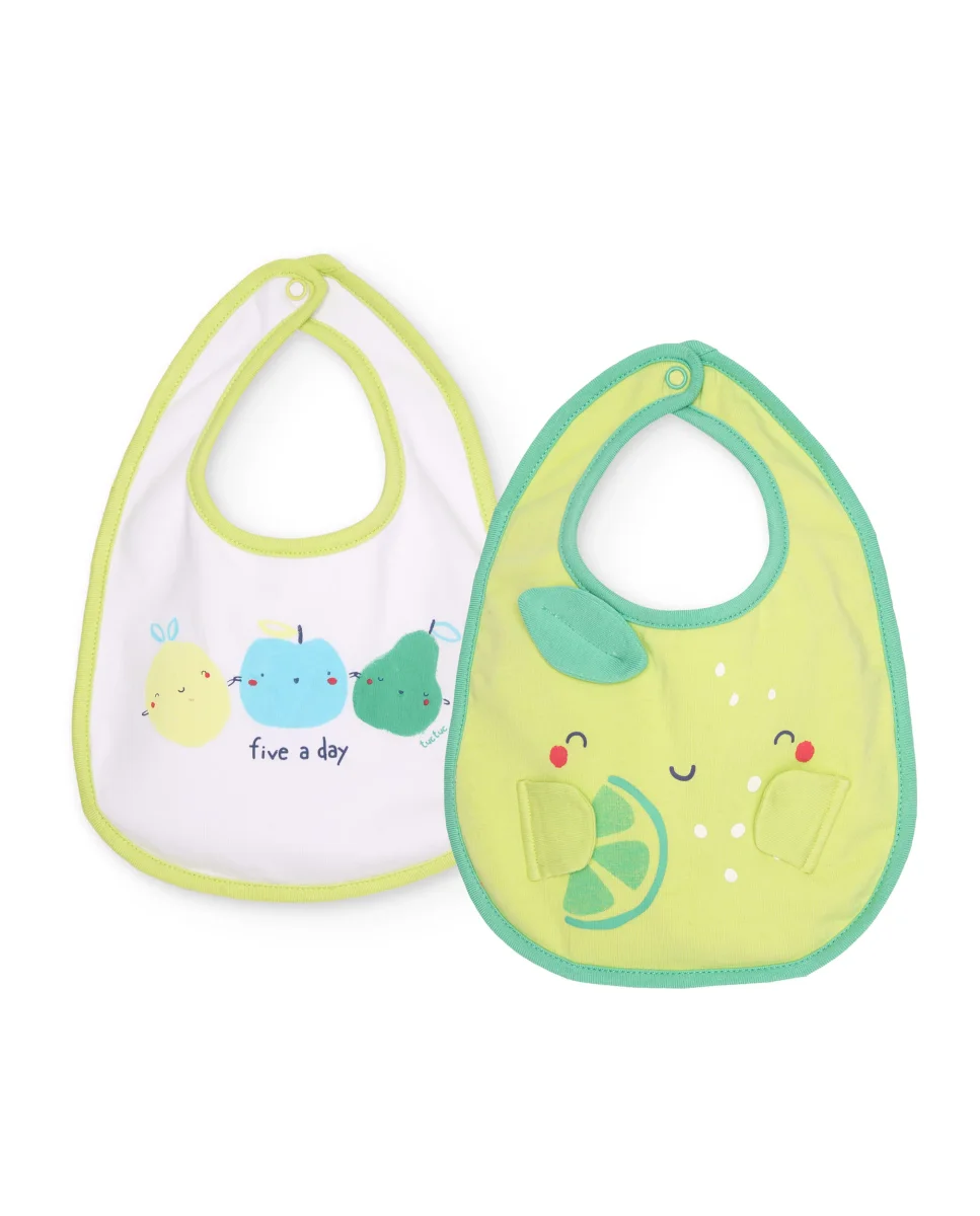 Pack de baberos de recién nacido de punto y estampado de frutas - Imagen 2
