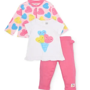 Conjunto de recién nacido de punto de tres piezas
