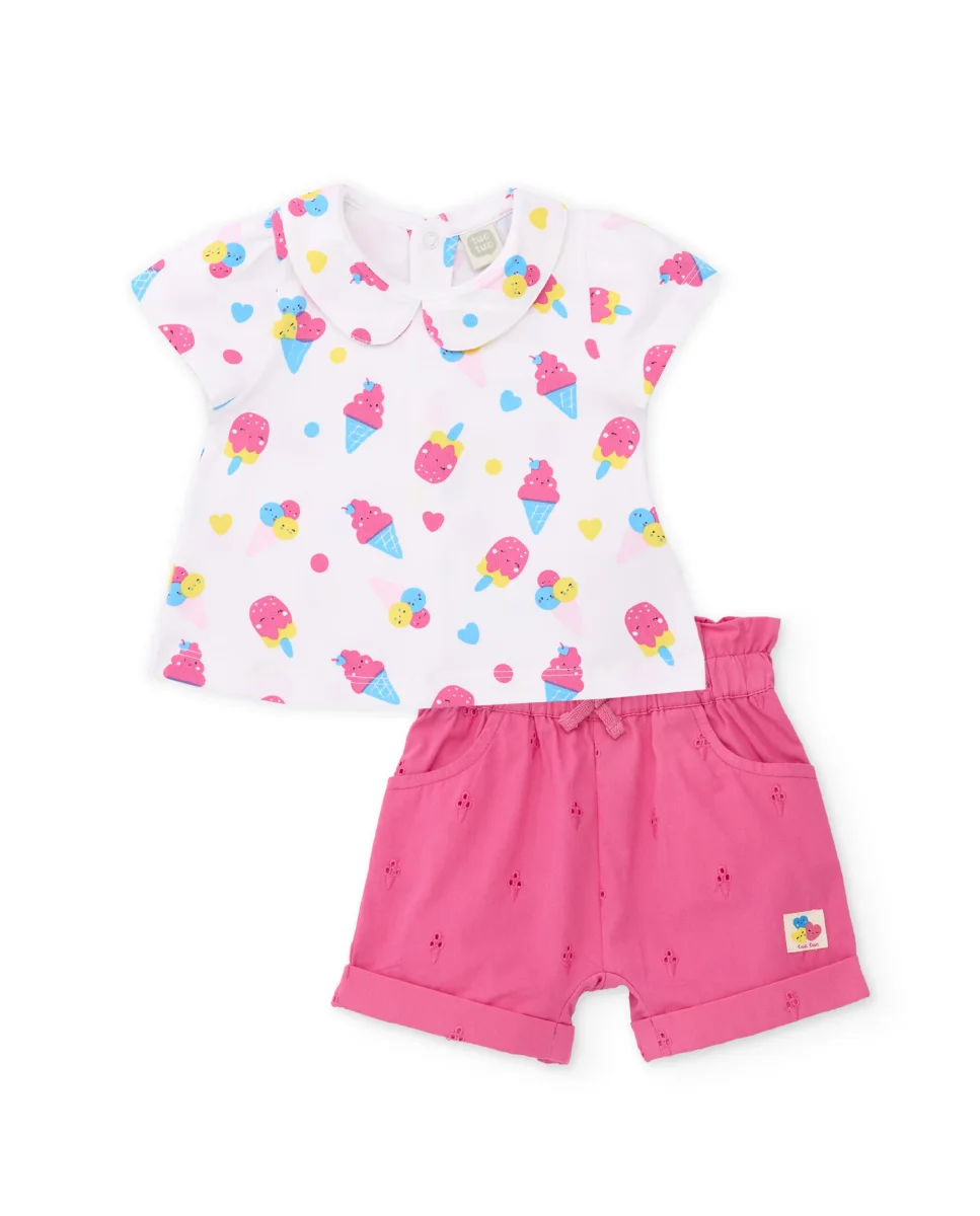 Conjunto de recién nacido de punto y estampado de helados - Imagen 3
