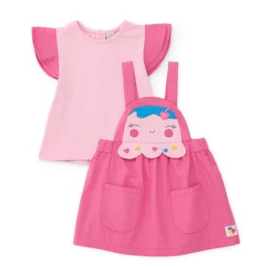 Conjunto de recién nacido de punto con carita sonriente