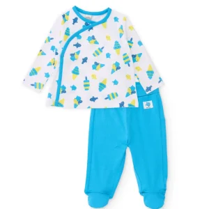 Conjunto de recién nacido de punto y estampado peces