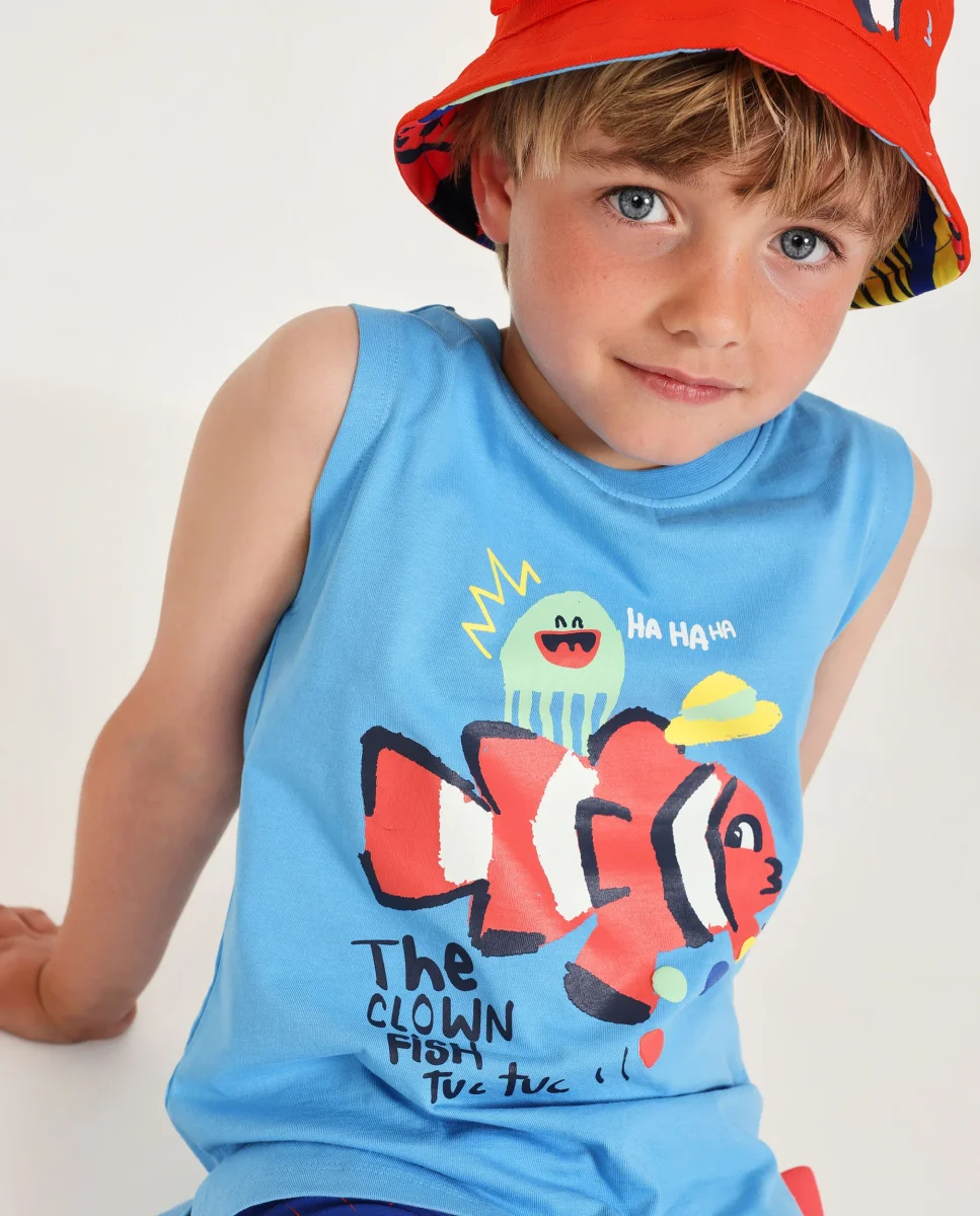 Camiseta de niño de punto con tirantes