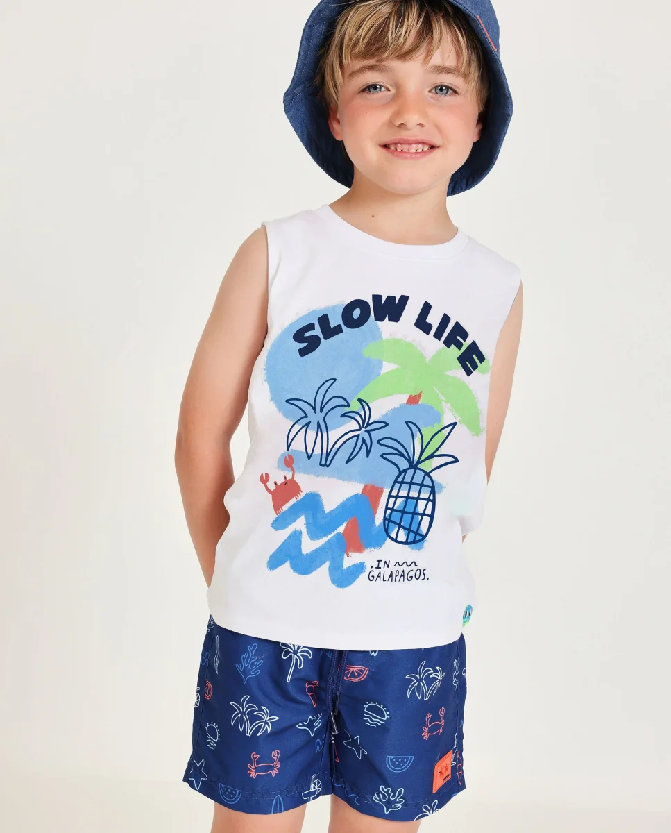 Camiseta de niño de punto y tirantes - Imagen 2
