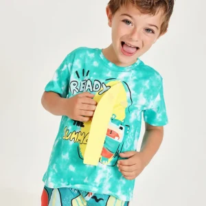 Camiseta de niño de punto y detalle en relieve