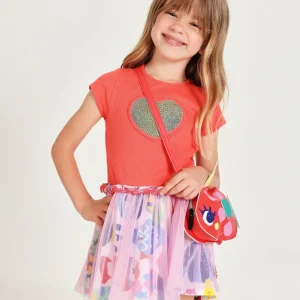 Vestido de niña de punto con corazón de lentejuelas
