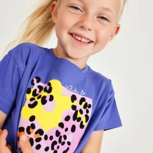 Camiseta de niña de punto con estampado frontal