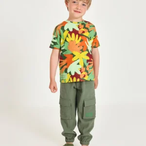 Pantalones de niño de plana con bolsillos cargo