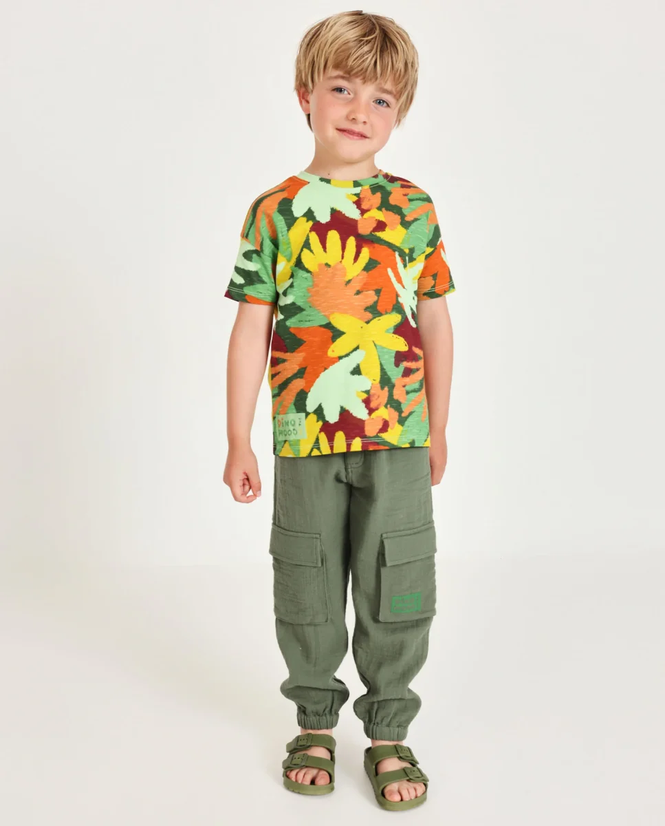 Pantalones de niño de plana con bolsillos cargo
