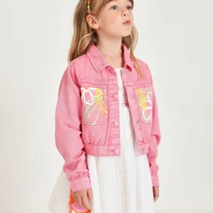 Chaqueta de niña de plana y denim suave