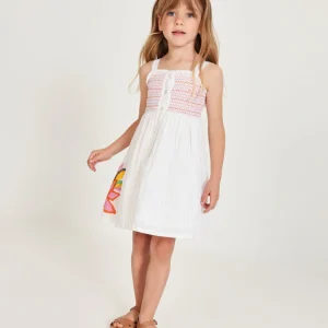 Vestido de niña de plana y panel nido de abeja