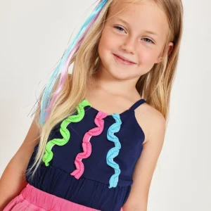 Camiseta de niña de punto con tiras fruncidas