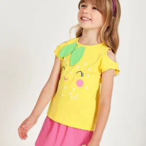 Conjunto de niña de punto y aberturas en hombros