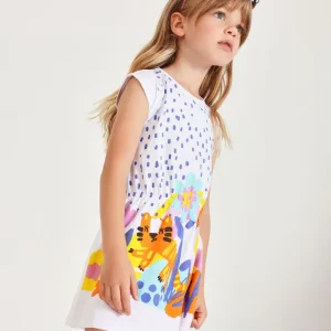 Vestido de niña de punto con cintura elástica