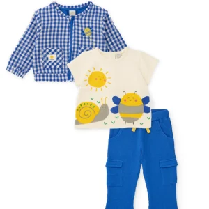 Conjunto de recién nacido de punto de tres piezas