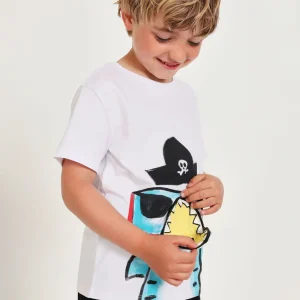 Camiseta de niño de punto de inspiración pirata