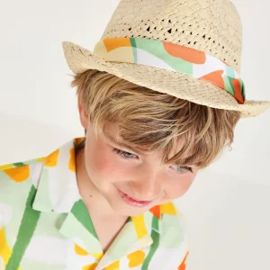 Sombrero de niño de plana y cinta con nudo lateral