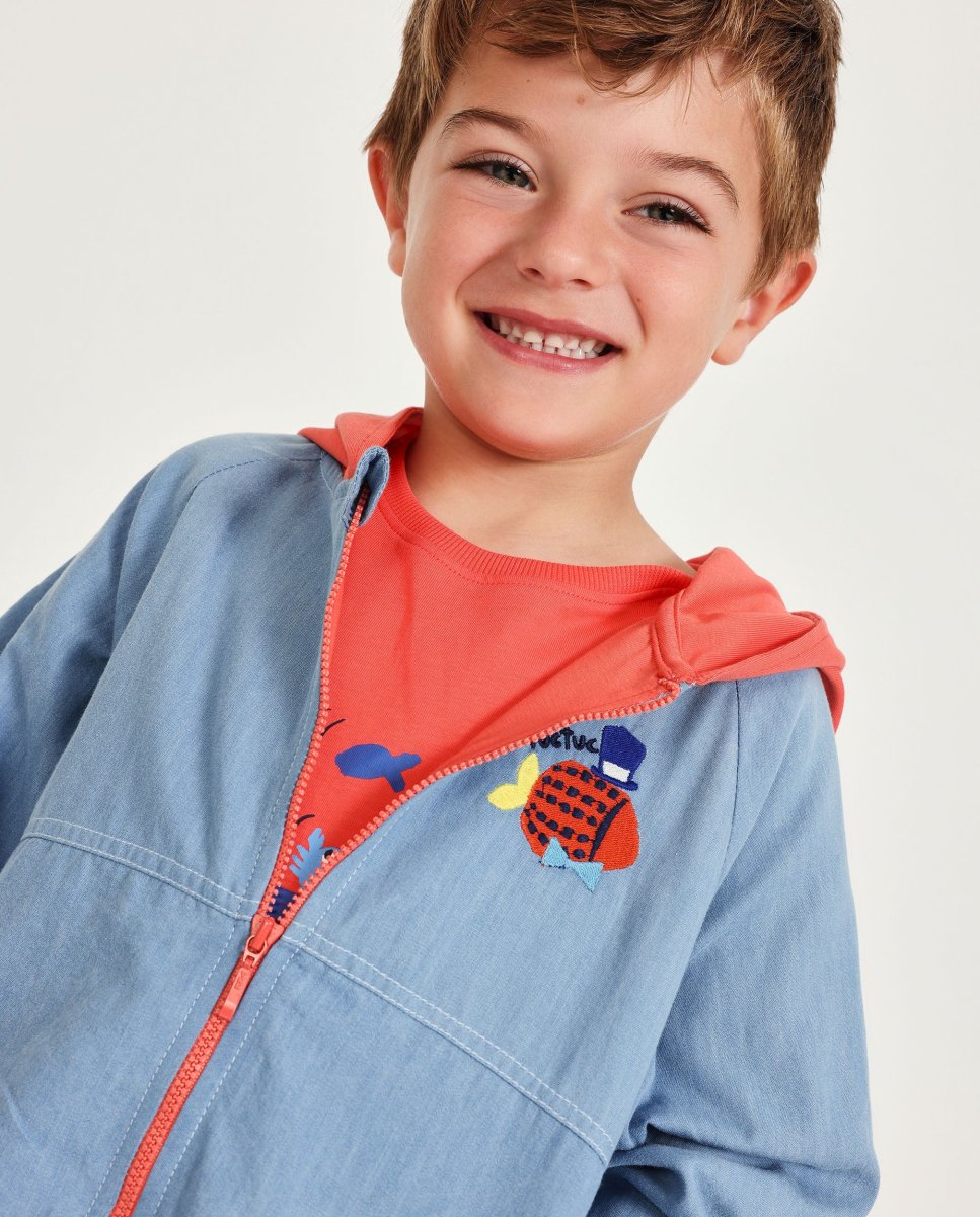 Chaqueta de niño de plana y denim suave