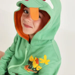 Conjunto de niño de punto con capucha de dinosaurio