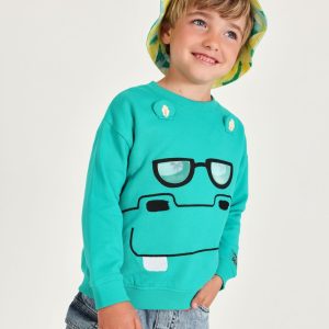Sudadera de niño de punto y diseño frontal