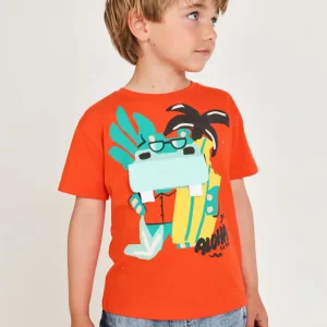 Camiseta de niño de punto y bolsillo aplicado