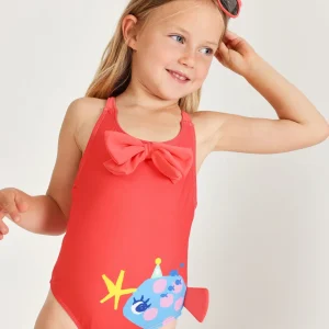 Bañador de niña de punto con lazo grande