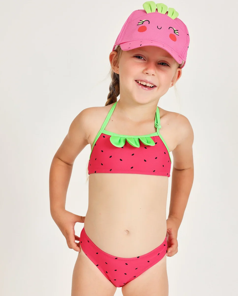 Bikini de niña de punto con hojitas en relieve - Imagen 2