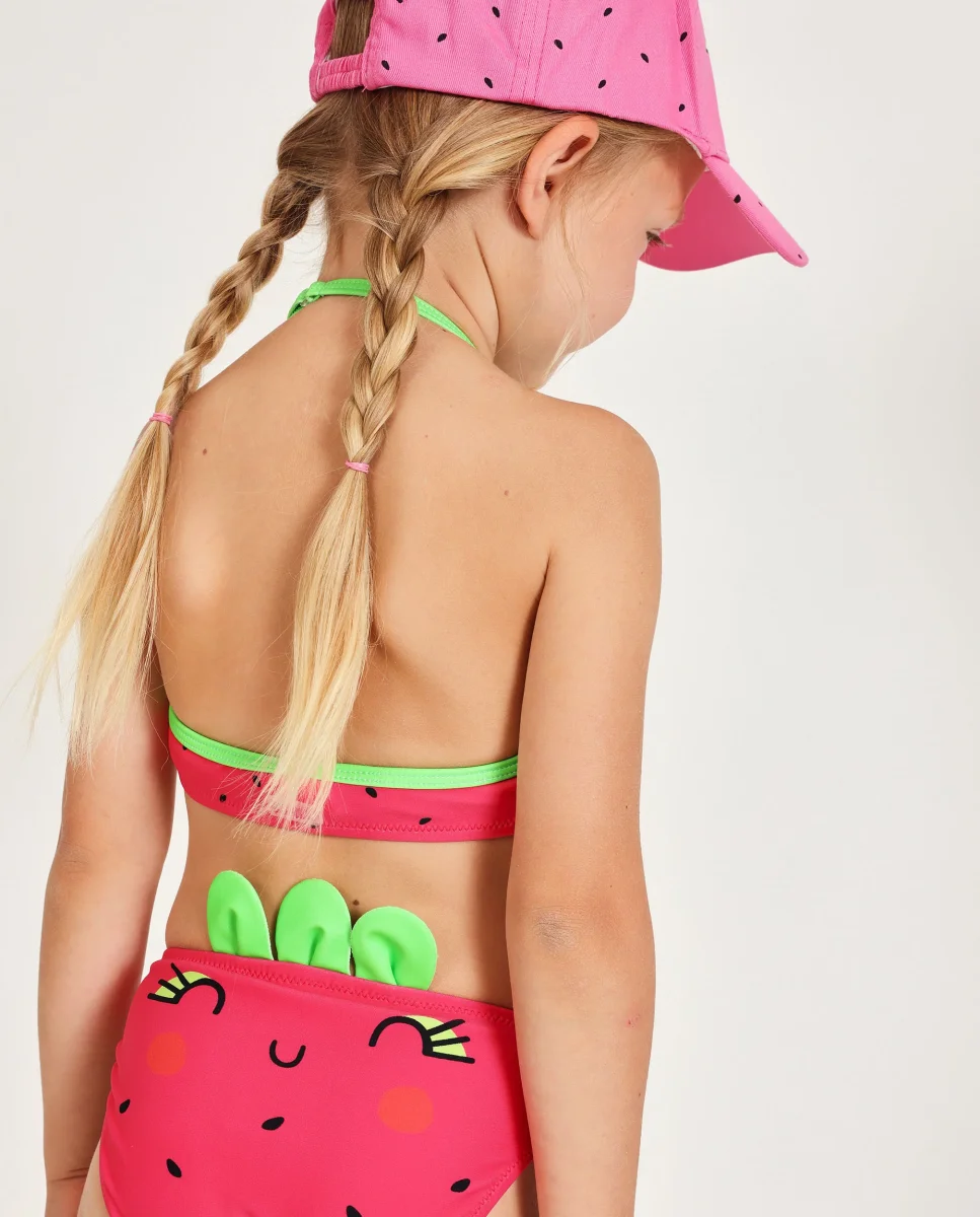 Bikini de niña de punto con hojitas en relieve - Imagen 3