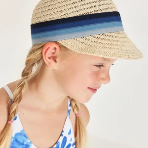 Sombrero de niña de plana con cinta decorativa