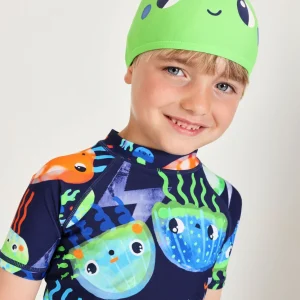 Gorro de natación de niño de punto con aleta decorativa