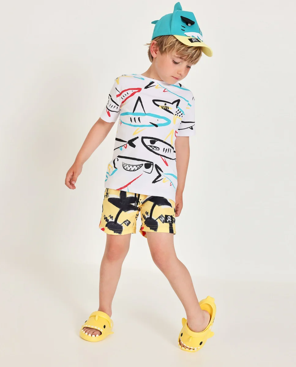 Camiseta de niño de punto y gráficos de tiburones - Imagen 2
