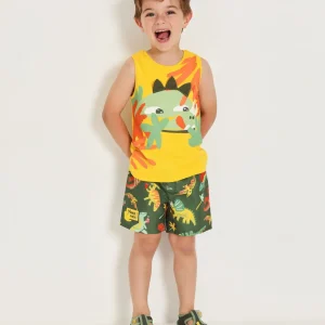 Camiseta de niño de punto y tirantes