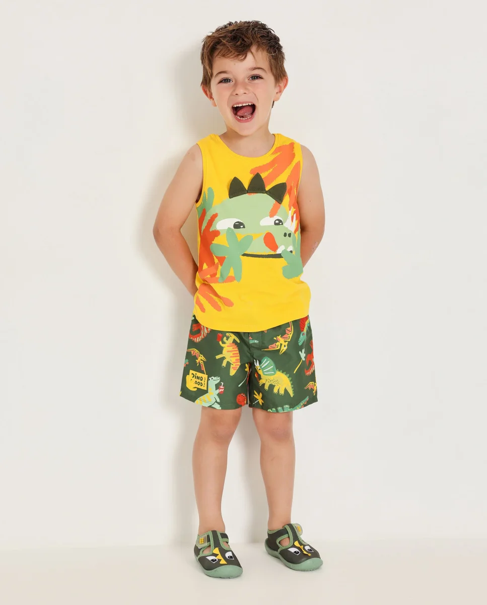 Camiseta de niño de punto y tirantes