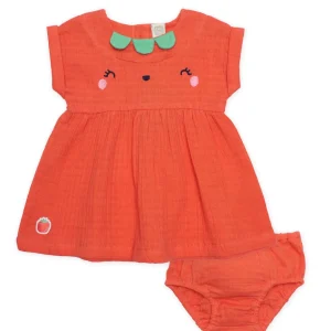 Vestido de recién nacido de plana y diseño fresita