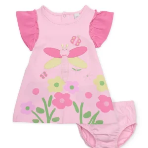 Vestido de recién nacido de punto con diseño de libélula